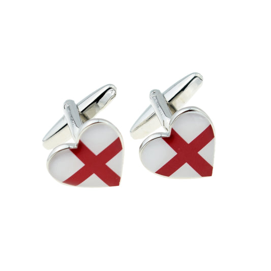 George Cross England Flag Heart Cufflinks | Ashton and Finch