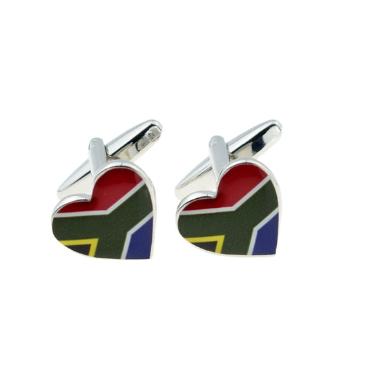 South African Flag Heart Cufflinks | Ashton and Finch