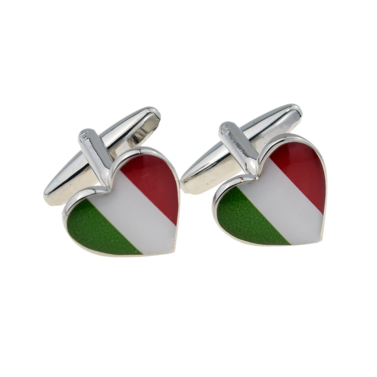 Italian Italys Italia Flag Heart Shaped Cufflinks | Ashton and Finch