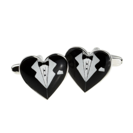 Tux Design Heart Shaped Cufflinks | Ashton and Finch