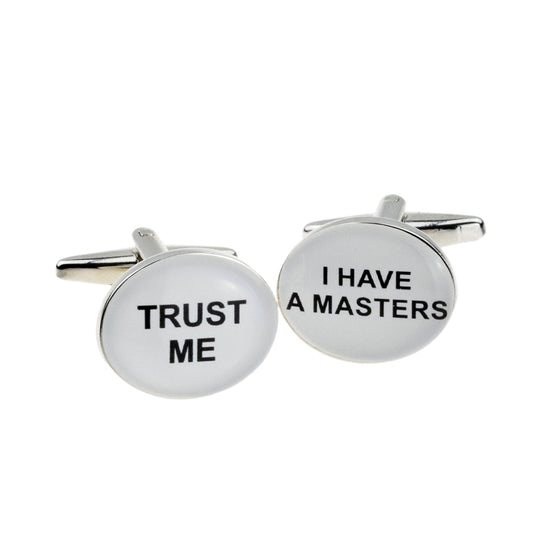 Trust me I Have a Masters Oval Cufflinks | Ashton and Finch