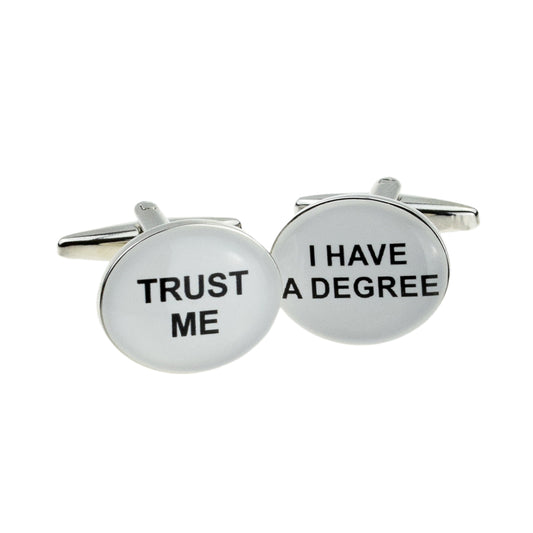 Trust me I Have a Degree Oval Cufflinks | Ashton and Finch
