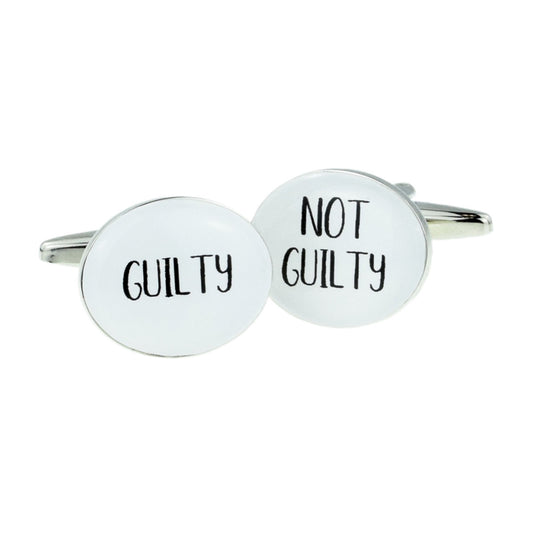 Guilty Not Guilty Oval Cufflinks | Ashton and Finch
