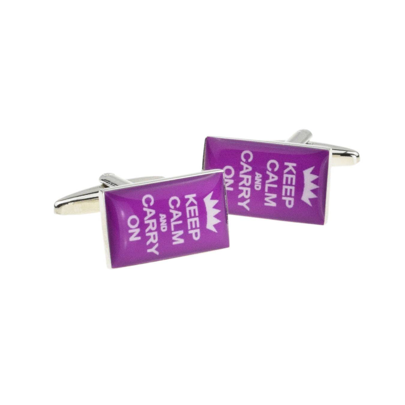 Purple Keep Calm & Carry on Cufflinks | Ashton and Finch