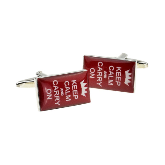 Red Keep Calm & Carry on Cufflinks | Ashton and Finch