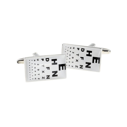 Opticians Test Card Style Cufflinks | Ashton and Finch