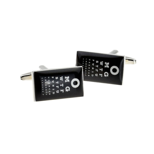 Text Speak Opticians Test Chart Cufflinks | Ashton and Finch