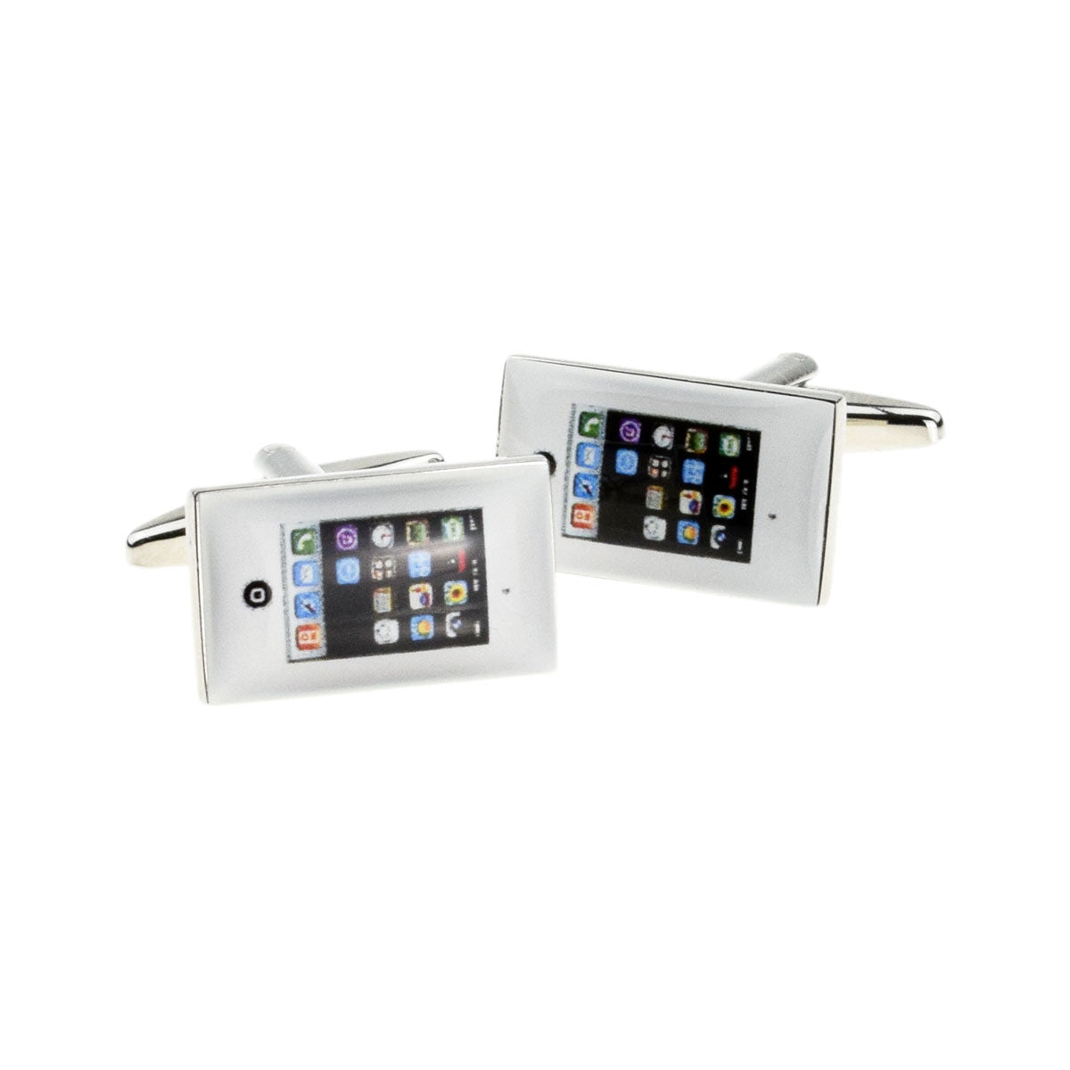 White Smart Phone Cufflinks | Ashton and Finch