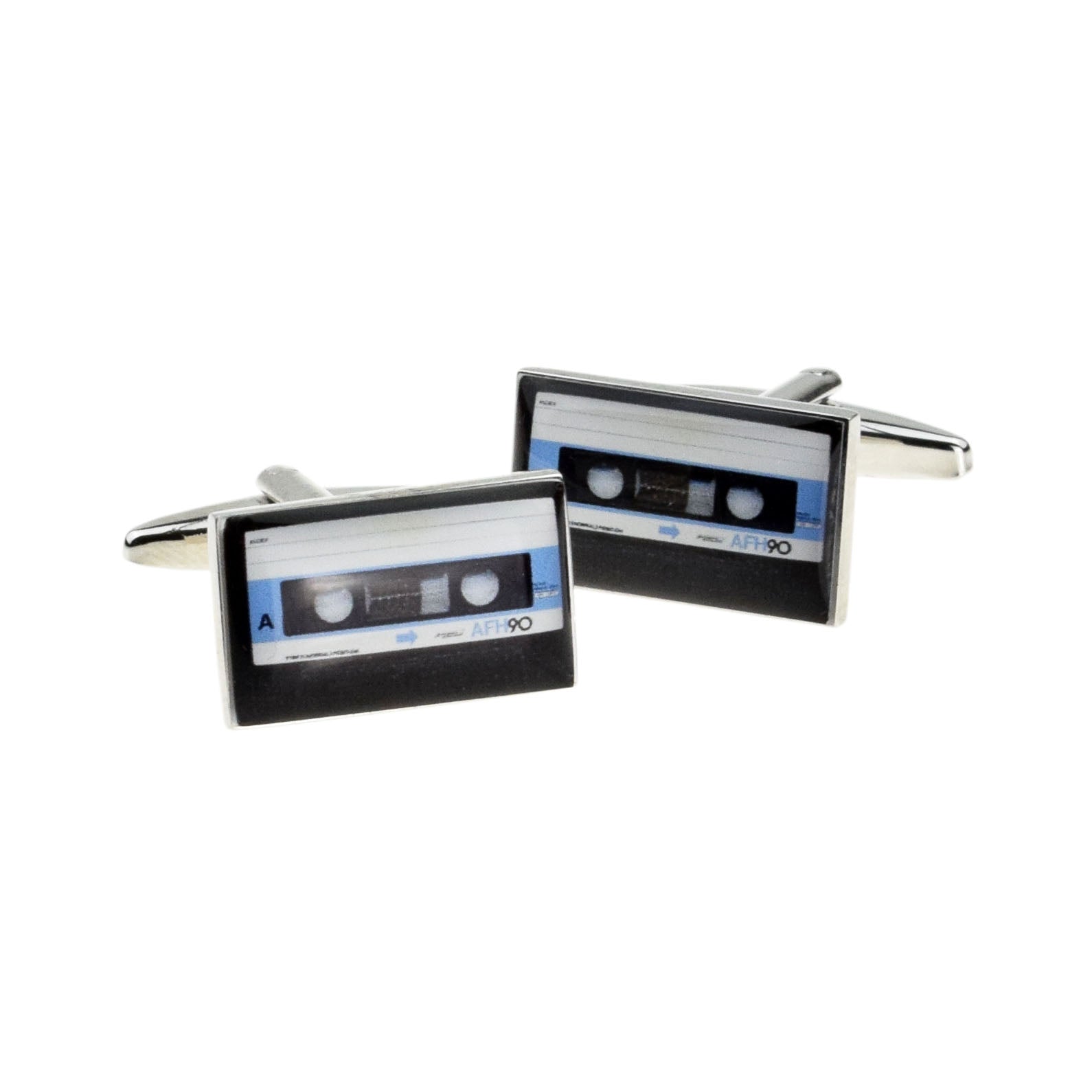 Retro Blue Tape Music Cassette Cufflinks | Ashton and Finch