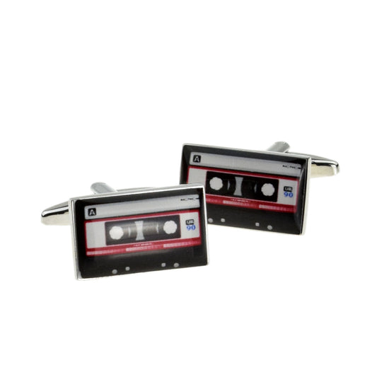 Retro Style Red Tape Music Cassette Cufflinks | Ashton and Finch