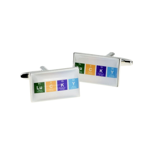 Contemporary Coloured Chemical Table Lucky Cufflinks | Ashton and Finch