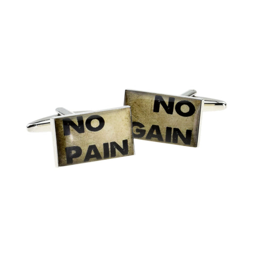 No Pain No Gain Contemporary Cufflinks | Ashton and Finch