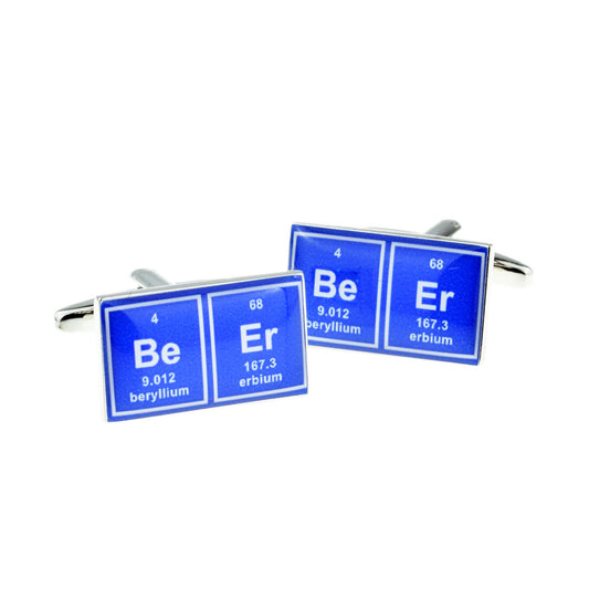 Blue Rectangular Periodic Table Beer Cufflinks | Ashton and Finch