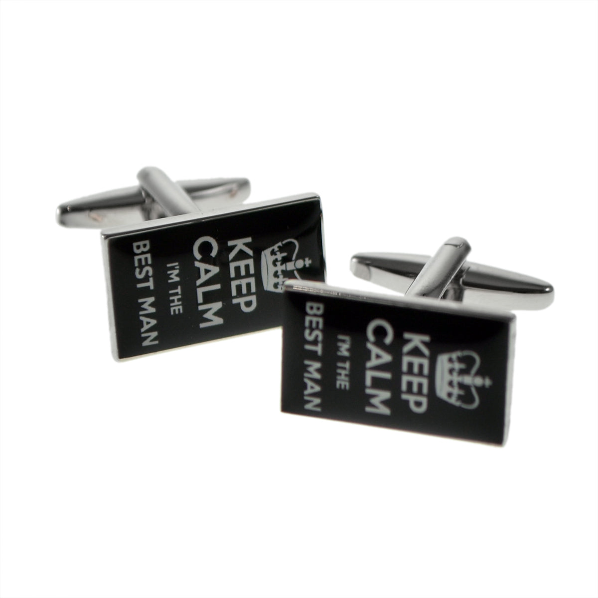 Keep Calm Black Wedding Cufflinks | Ashton and Finch