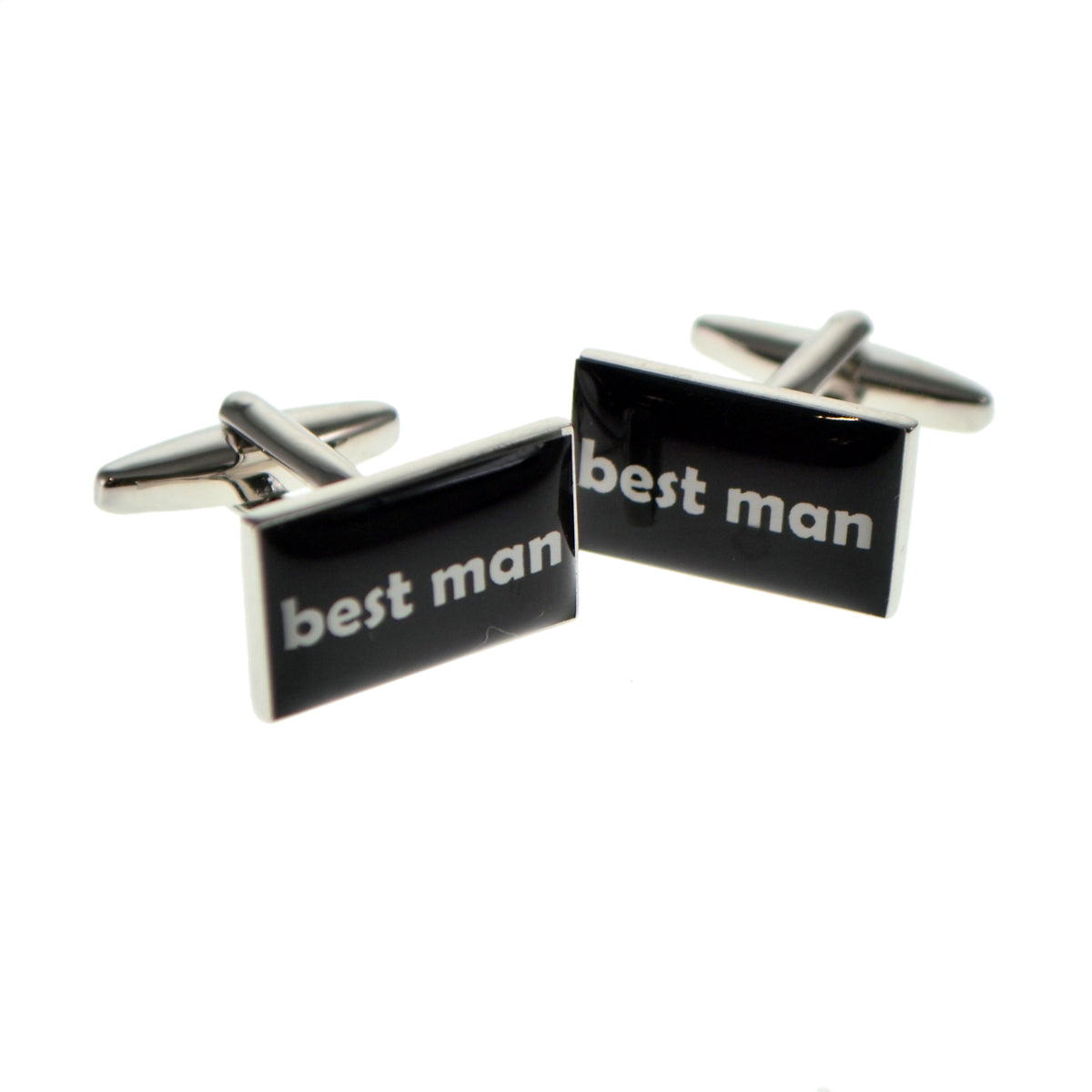 Sleek Font Contemporary Design Black Wedding Cufflinks | Ashton and Finch