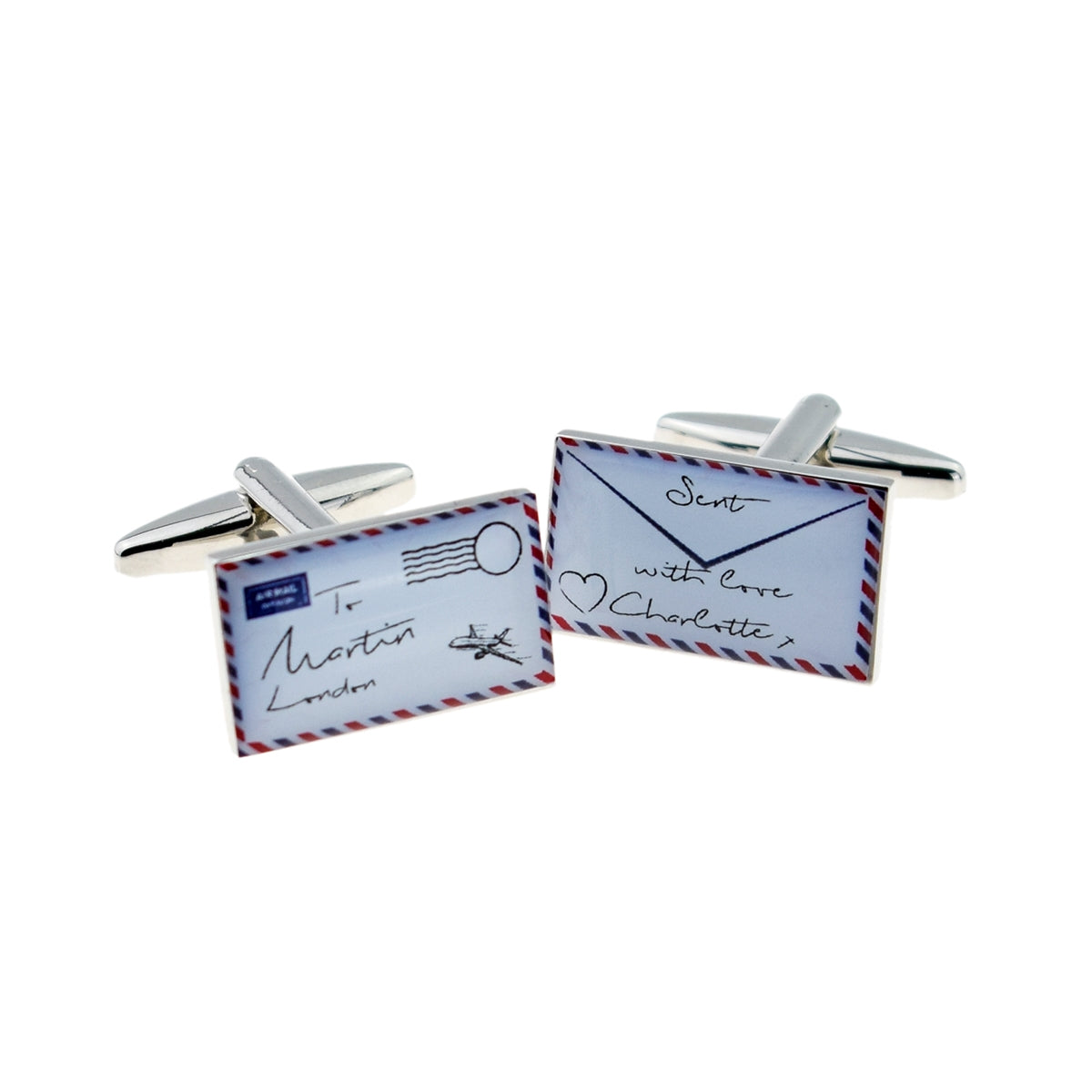 Personalised Air Mail Love Letter Design Cufflinks | Ashton and Finch