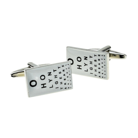 O Holy Night the Stars are Brightly Shining Eye Test Style Cufflinks | Ashton and Finch