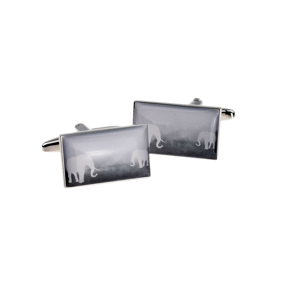 Elephants Silhouette Design Cufflinks | Ashton and Finch