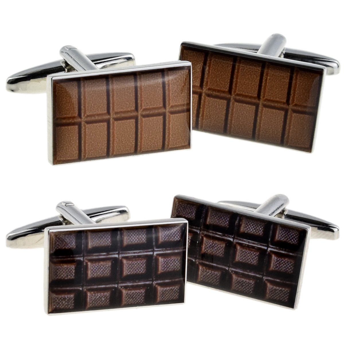 Fun Chocolate Bar Design Cufflinks - Milk or Dark! | Ashton and Finch