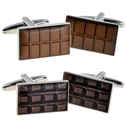 Fun Chocolate Bar Design Cufflinks - Milk or Dark! | Ashton and Finch