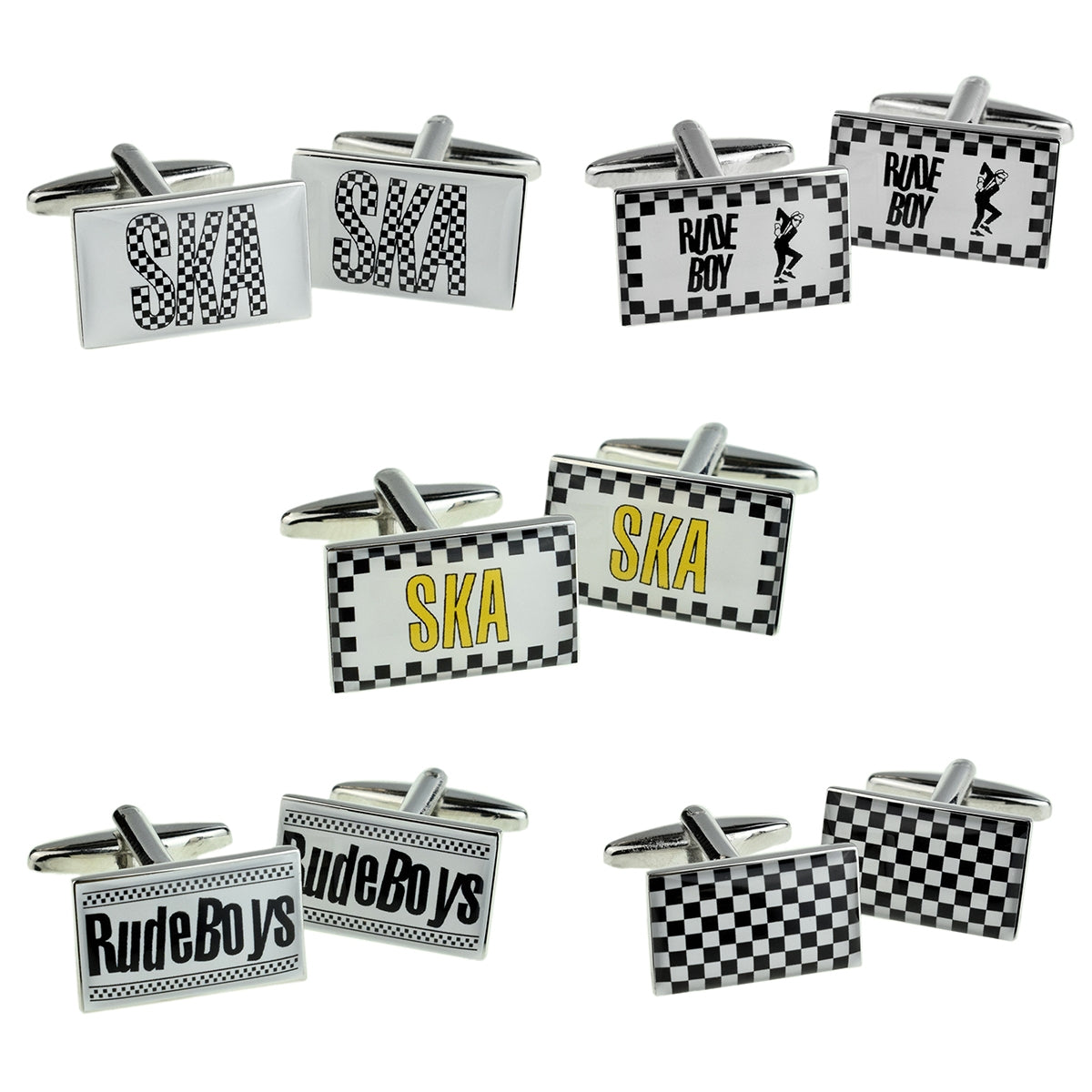 Rectangular Ska Design Cufflinks Selection | Ashton and Finch