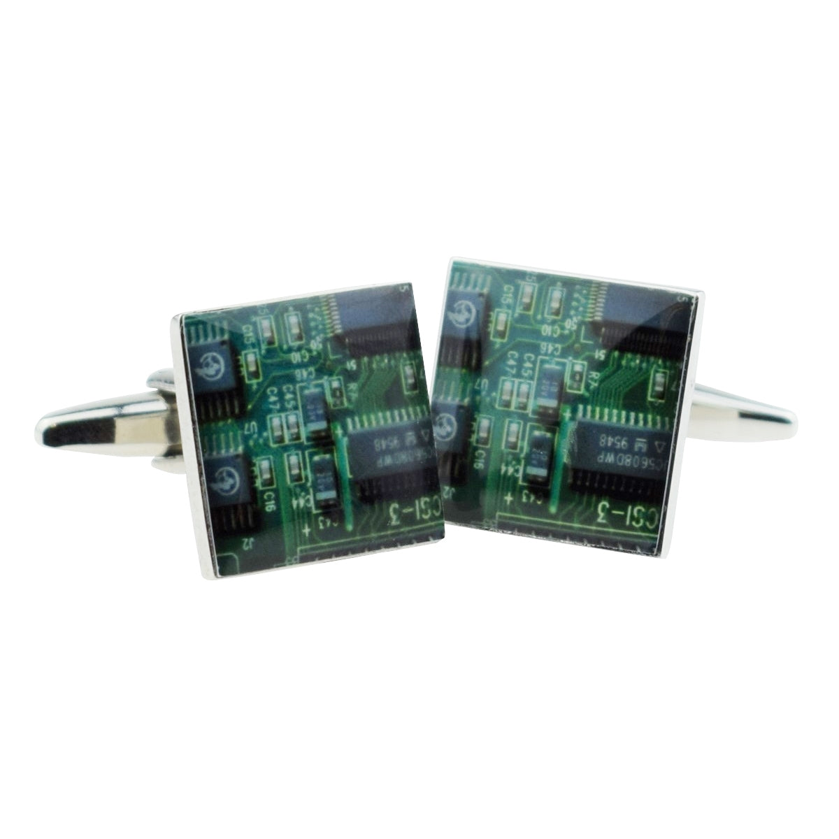 Green Circuitboard Look Cufflinks | Ashton and Finch