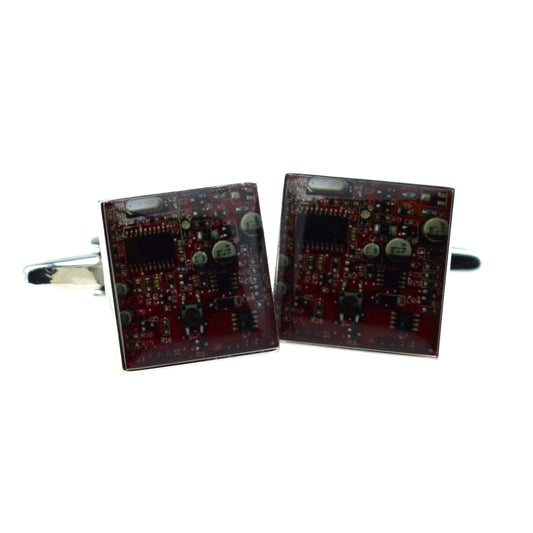 Red Circuit Board look Cufflinks | Ashton and Finch