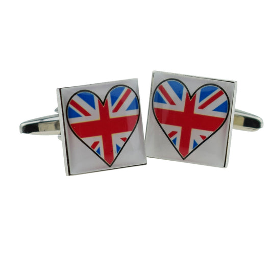 Heart Outline Union Jack Cufflinks | Ashton and Finch