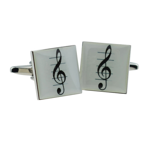 Treble Clef Square Music Cufflinks | Ashton and Finch