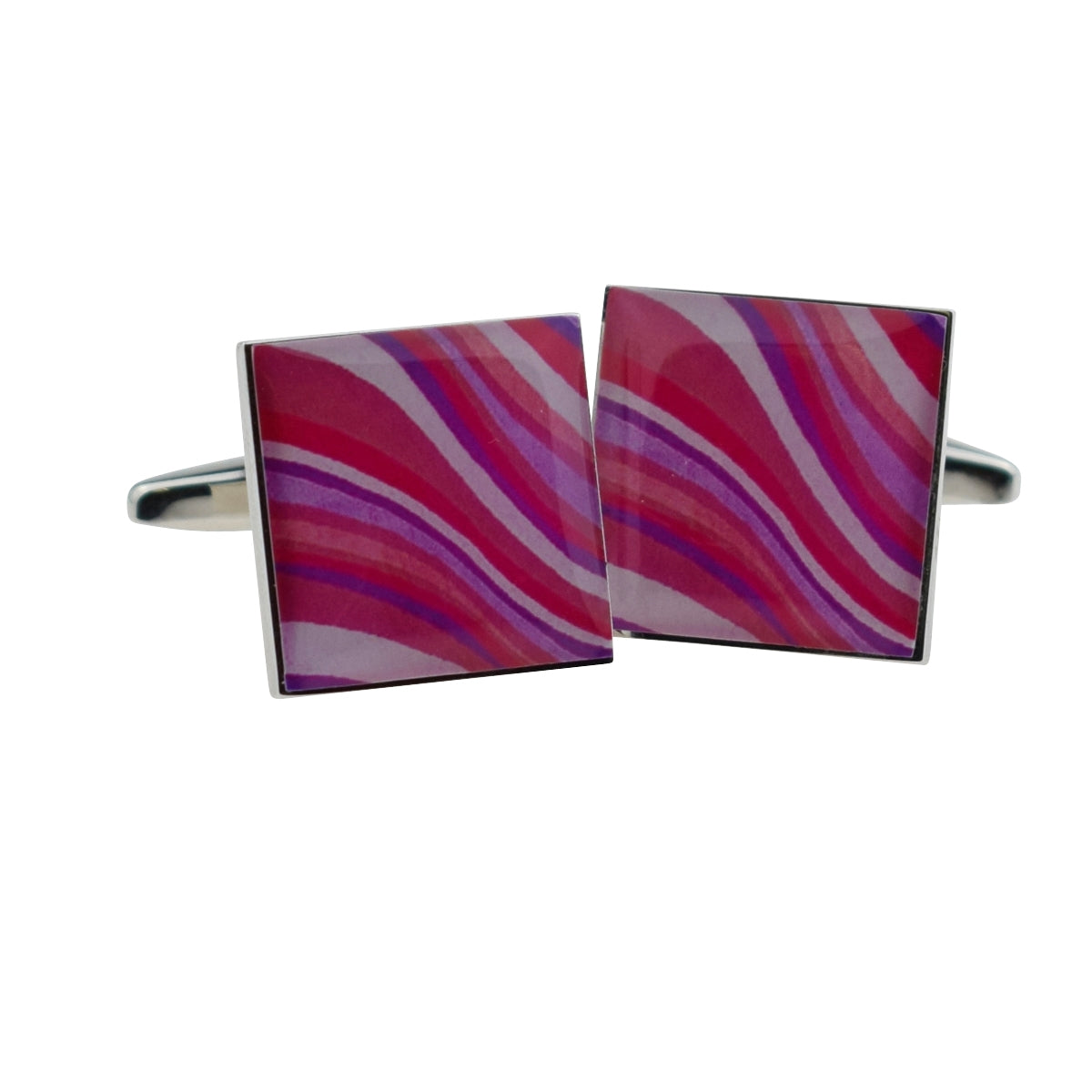 Pinks Multicoloured Swirly Cufflinks | Ashton and Finch