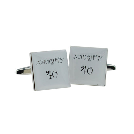 Naughty 40 Birthday age Cufflinks | Ashton and Finch