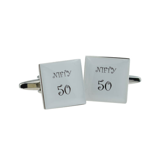Nifty 50 Birthday age Cufflinks | Ashton and Finch