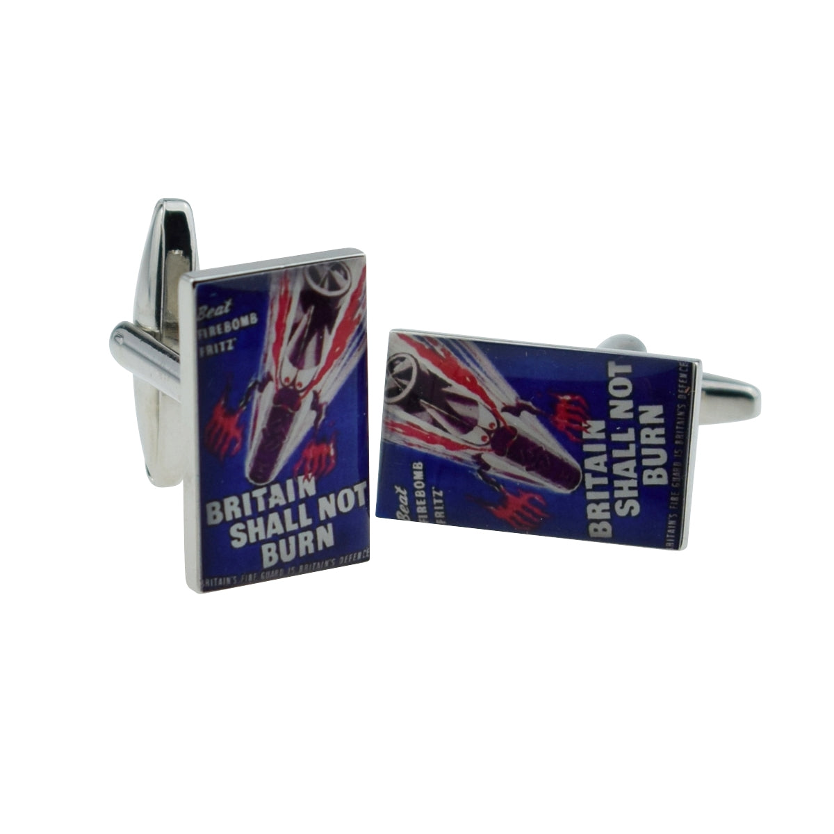 Britain Shall Not Burn Nostalgic Wartime Poster Cufflinks | Ashton and Finch