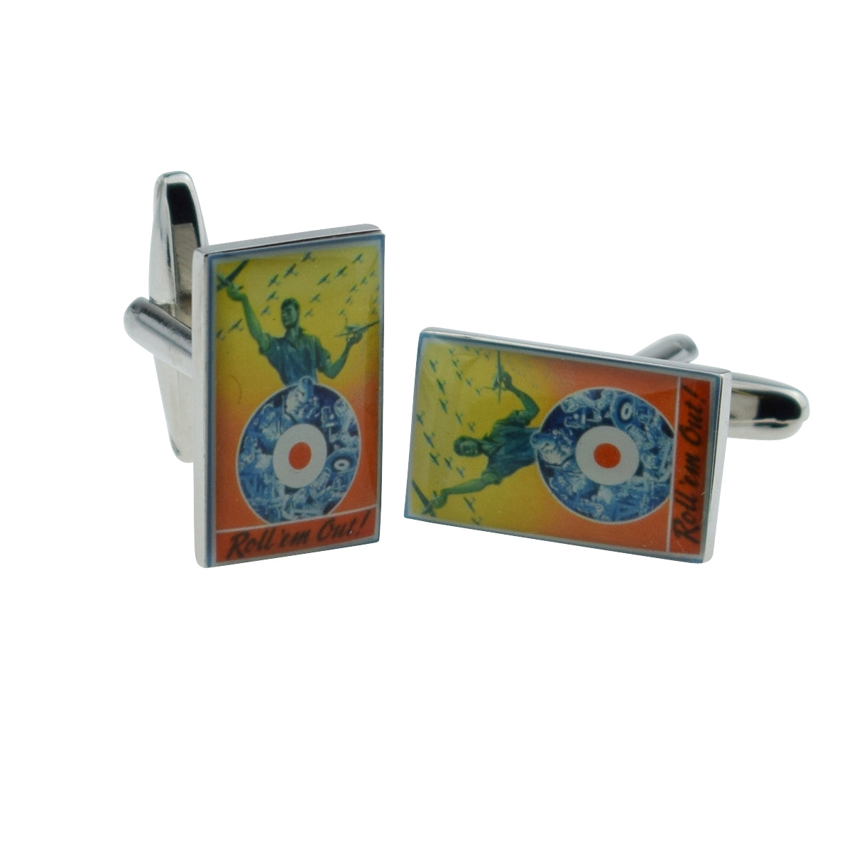 Roll em Out RAF Roundel Nostalgic Wartime Poster Cufflinks | Ashton and Finch