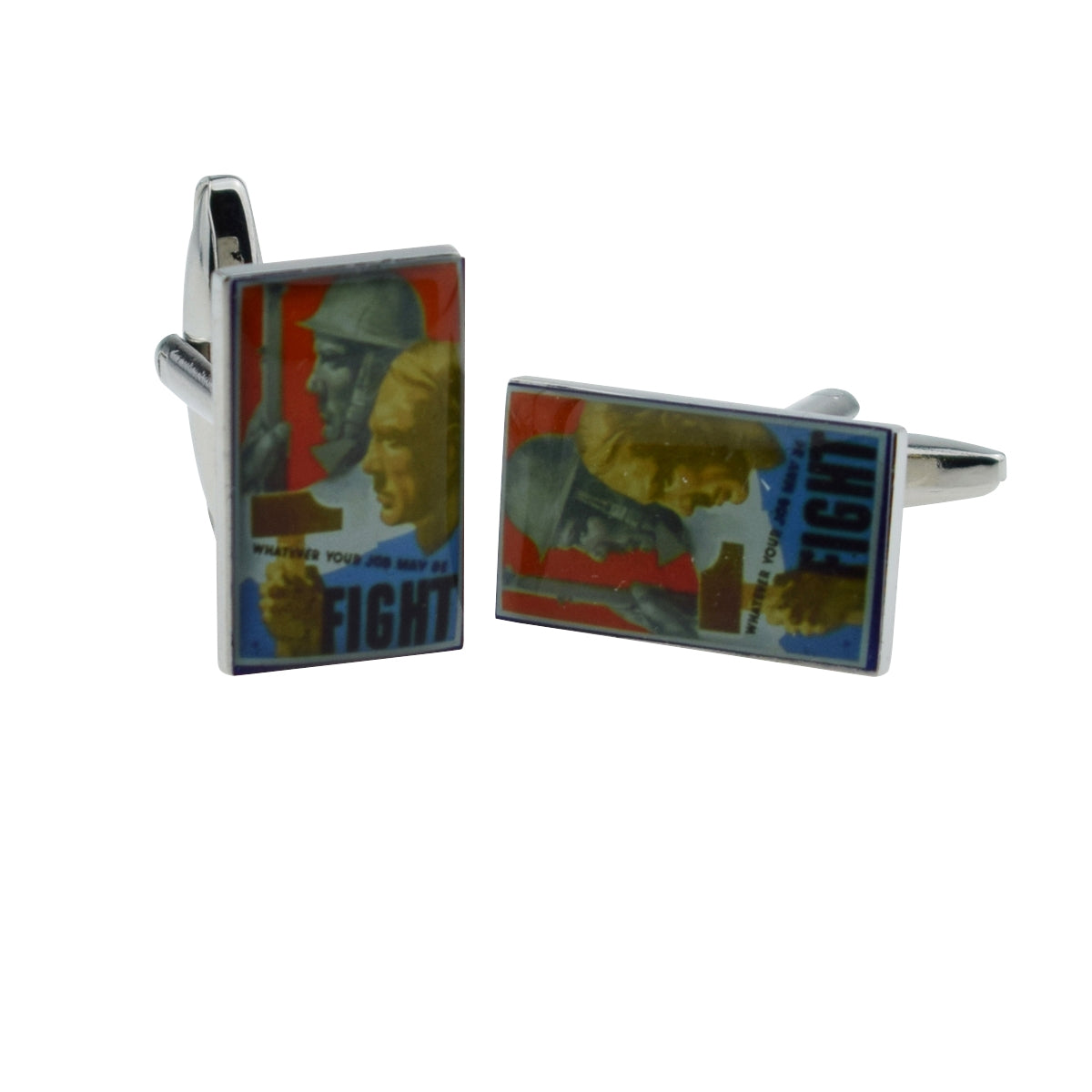 Fight Nostalgic Wartime Poster Cufflinks | Ashton and Finch