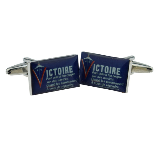 Victoire Nostalgic Wartime Poster Cufflinks | Ashton and Finch