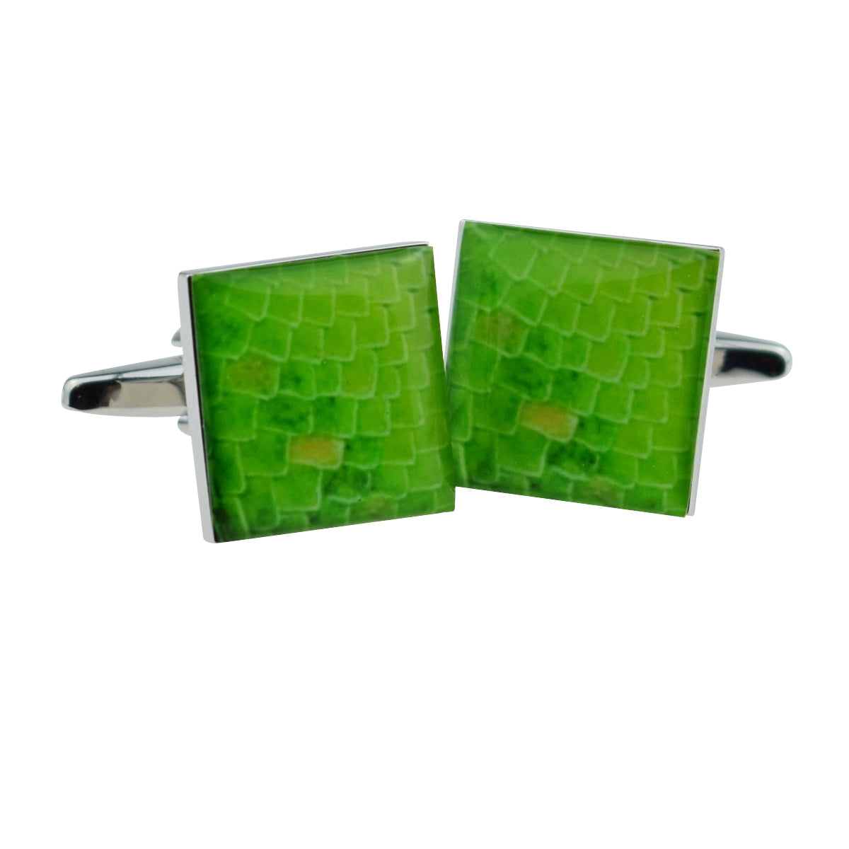 Green Reptile Print Cufflinks | Ashton and Finch