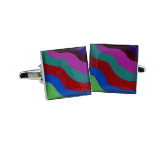 Multicoloured Squiggles Cufflinks | Ashton and Finch