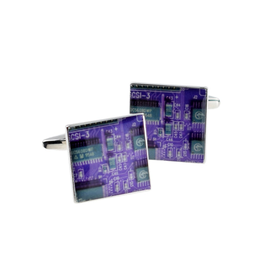 Purple Circuit Board look Cufflinks | Ashton and Finch