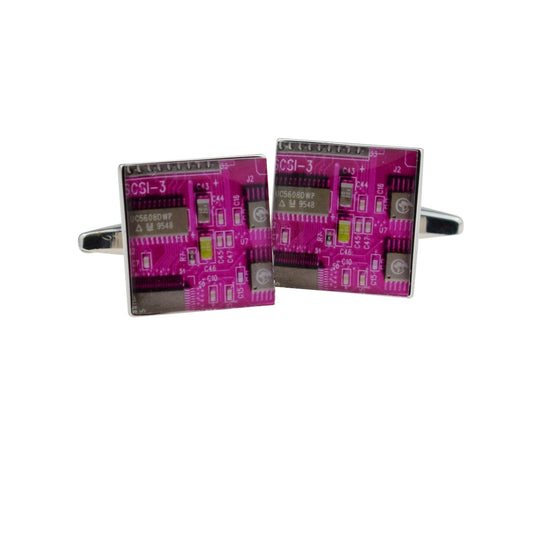 Pink Circuit Board Look Cufflnks | Ashton and Finch