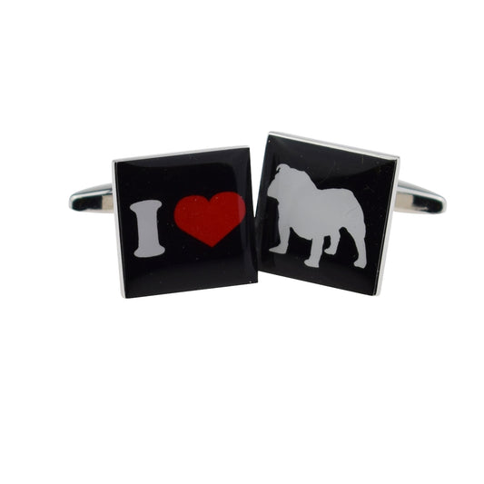 I Love Bulldogs Cufflinks | Ashton and Finch