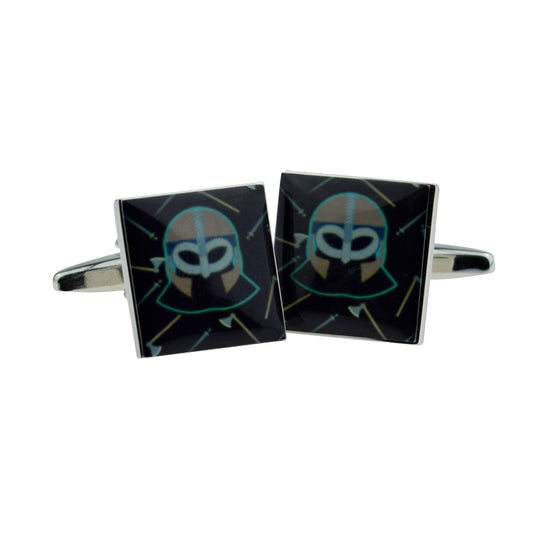 Viking helmet with Axes Design Cufflinks | Ashton and Finch
