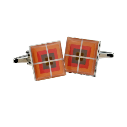 Funky Retro Large Squares Pattern Cufflinks | Ashton and Finch