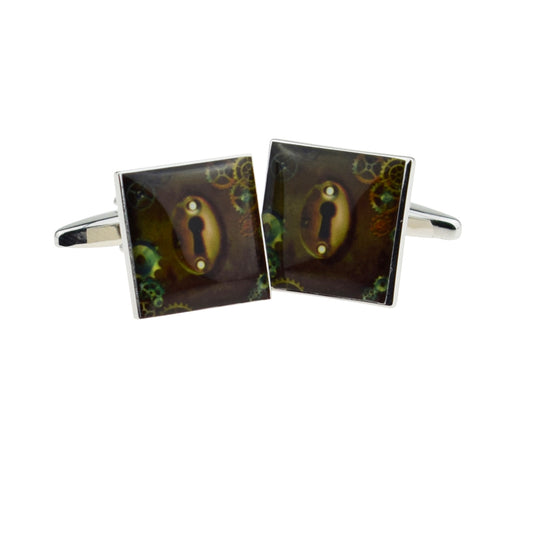 Steampunk  Keyhole and Cogs Cufflinks | Ashton and Finch