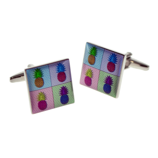 Pop Art Style Pineapple Design Cufflinks | Ashton and Finch