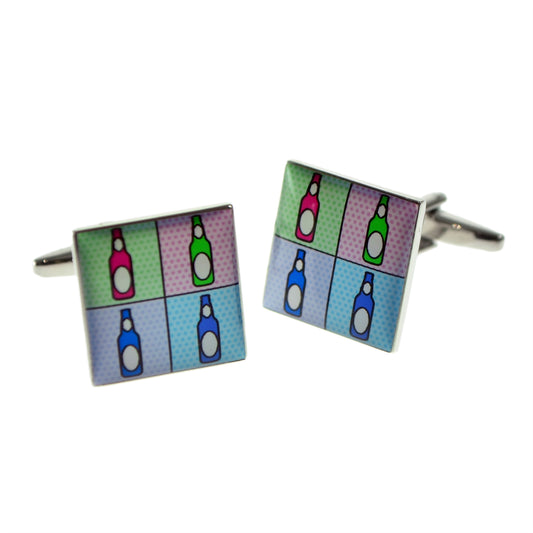 Pop Art Style Bottles Design Cufflinks | Ashton and Finch