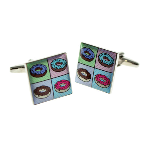 Pop Art Style Doughnuts Design Cufflinks | Ashton and Finch