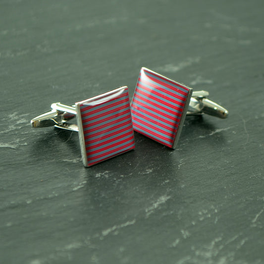 Red Striped Cufflinks | Ashton and Finch