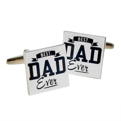 Best Dad Ever Contemporary Square Cufflinks | Ashton and Finch