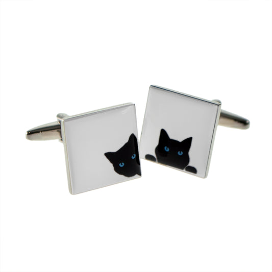 Cheeky Peaking Cat Cufflinks | Ashton and Finch